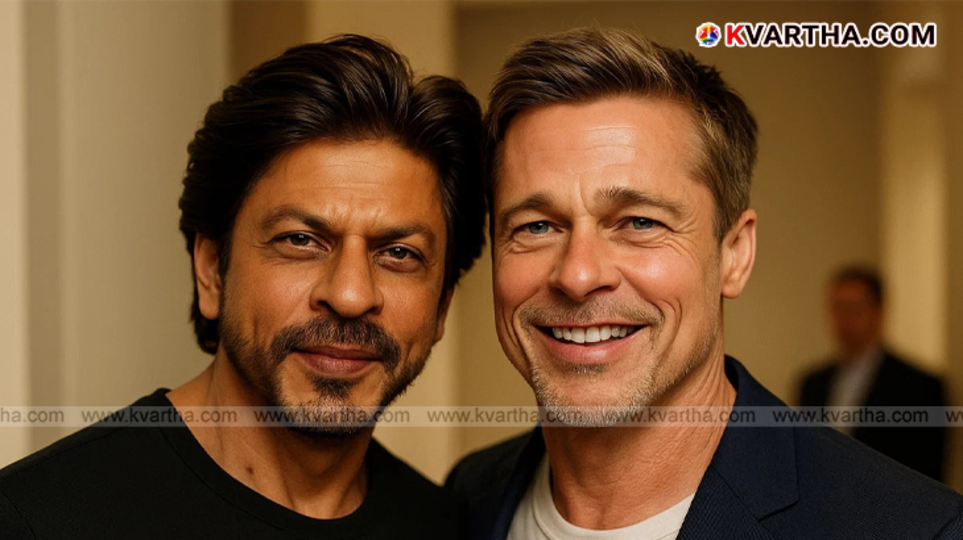  A person taking a selfie with an AI-generated image of a celebrity.