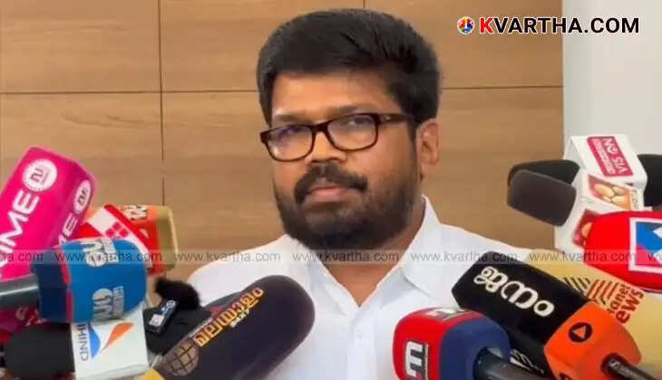 KK Ragesh speaking to the media.