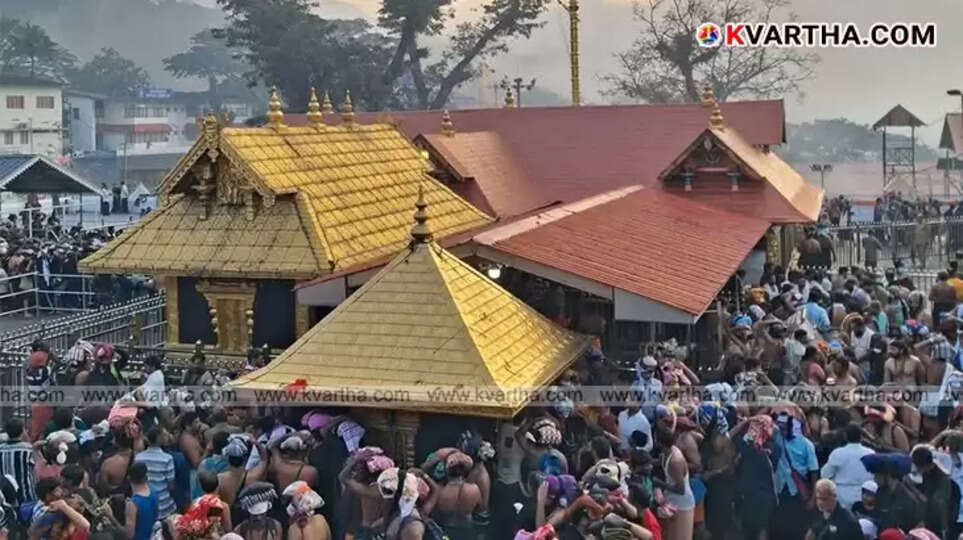 Tractor moving on a crowded path in Sabarimala