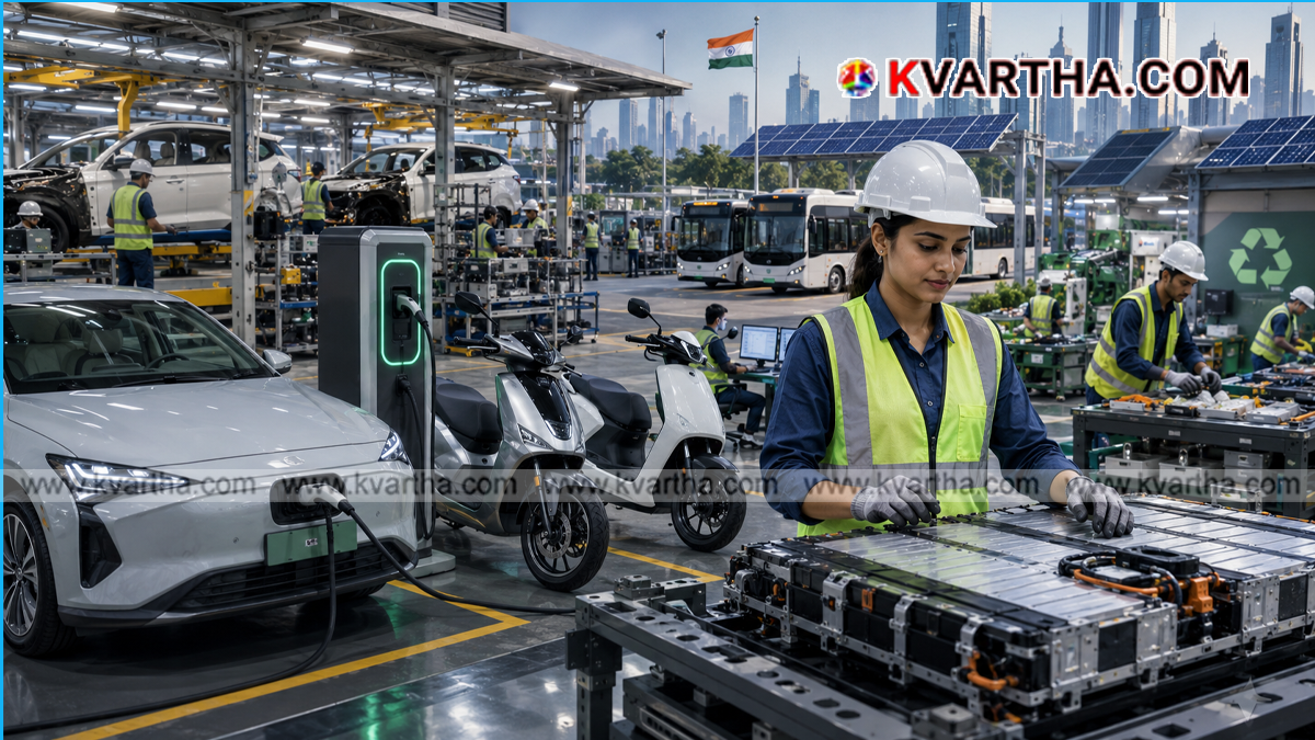  Representational image of electric vehicles and manufacturing growth in India