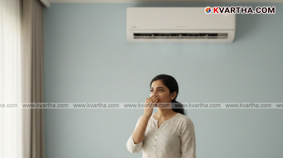 A side-by-side comparison of a clean AC filter and a mold-infested dirty filter.