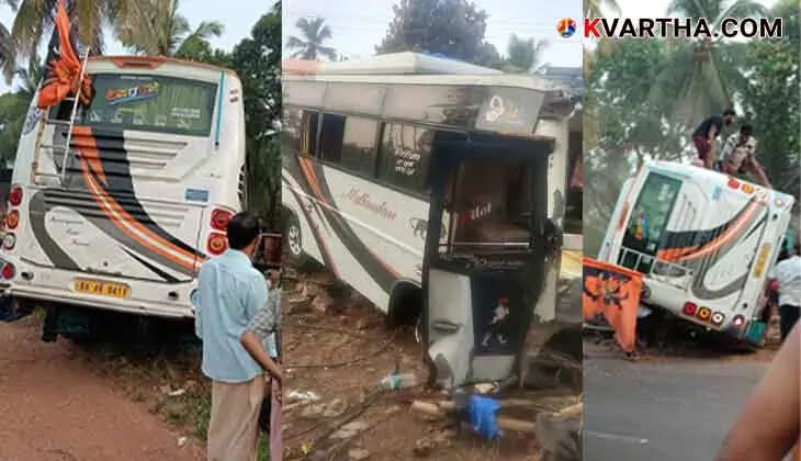 Mini Bus carrying Ayyappa Devotees Overturns, Karnataka Pilgrims Injured