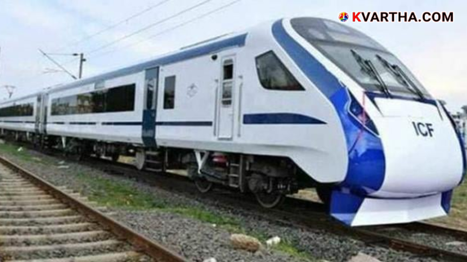 Close up of a shattered double-pane window of a Vande Bharat train