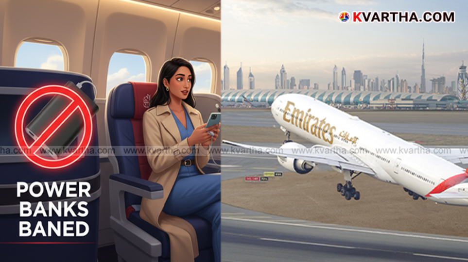 Emirates cabin crew checking power bank