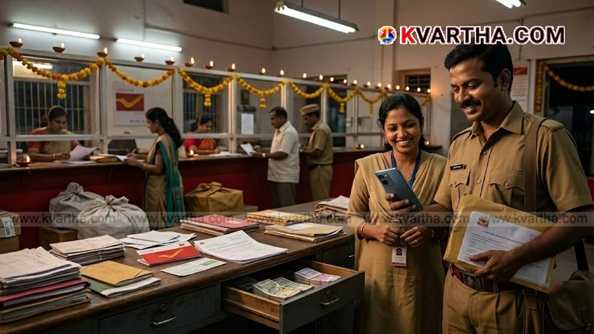 Representational image reflecting Diwali bonus announcement for Postal Department employees