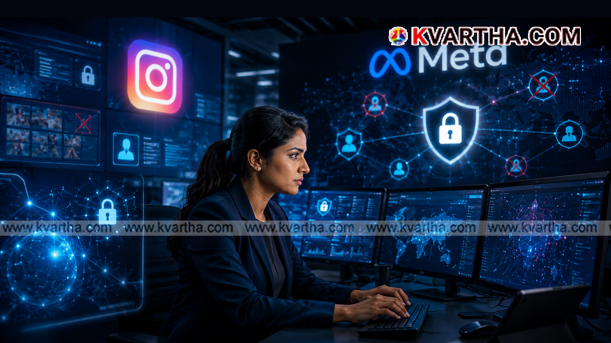  Meta logo and Instagram interface