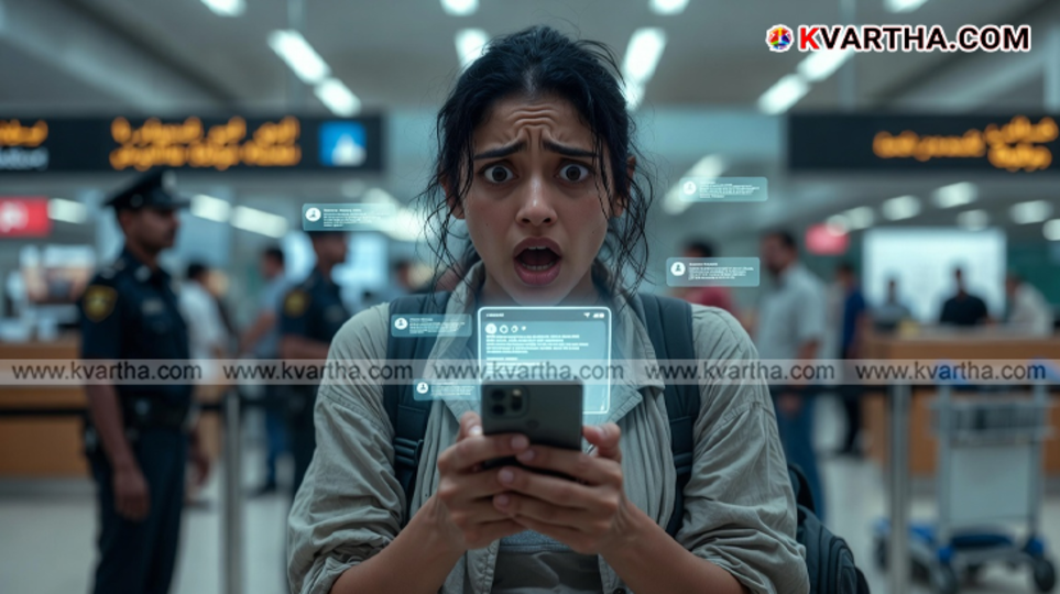 Passengers going through immigration checks at a UAE airport.