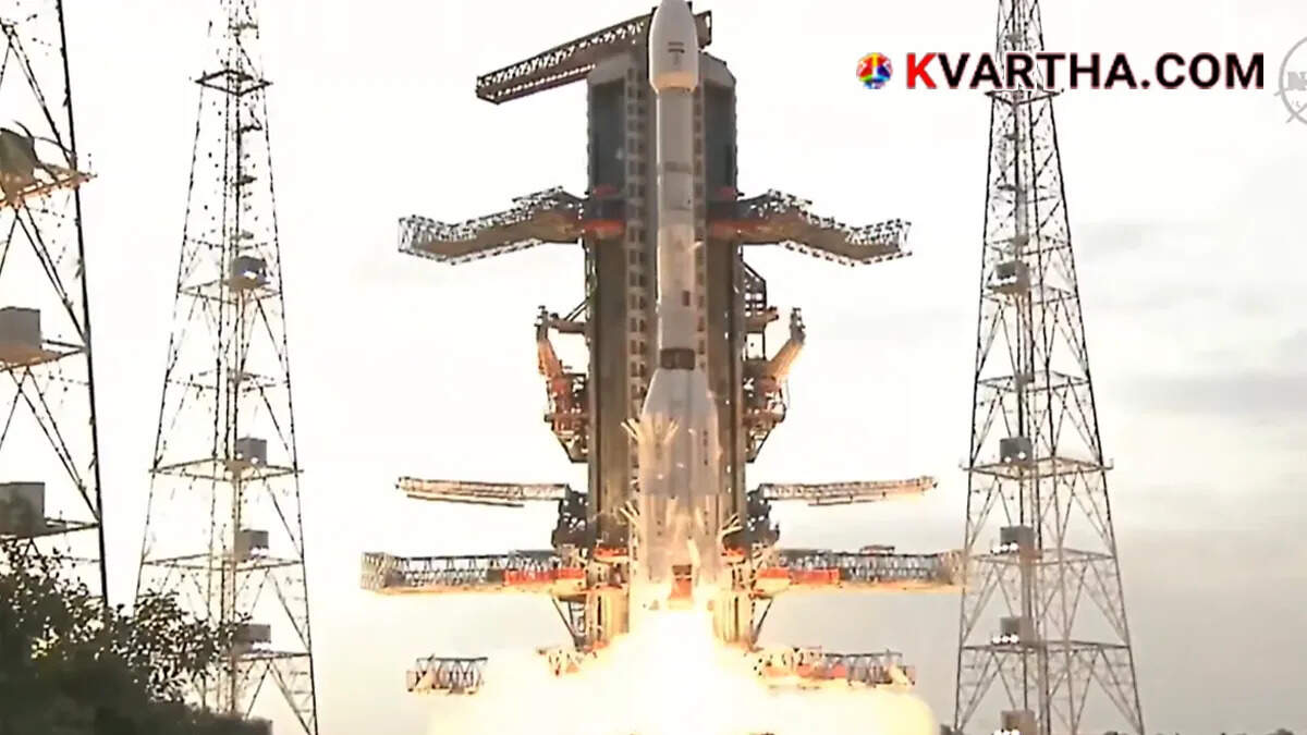 Conceptual representation of the GSLV-F17 rocket preparing for launch at Sriharikota