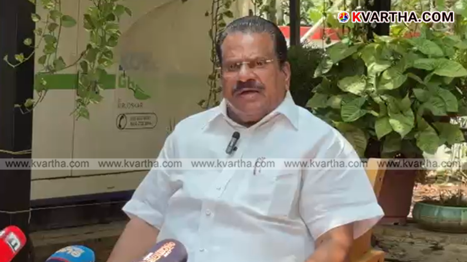 CPM Central Committee member EP Jayarajan addressing the media in Kannur.