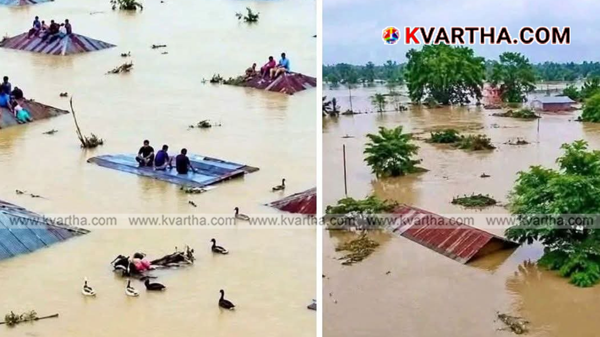  Image representing the devastating Assam floods and submerged areas