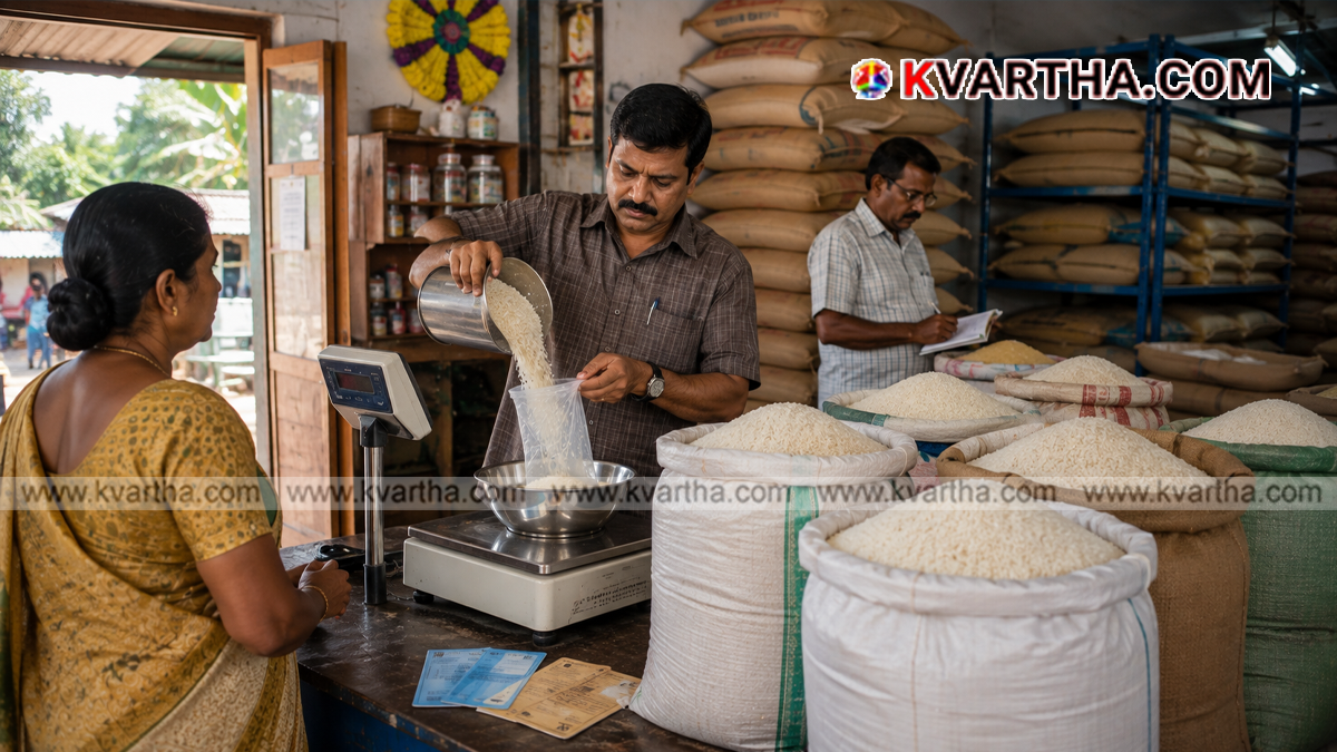 Representational image of Kerala ration shop and rice distribution