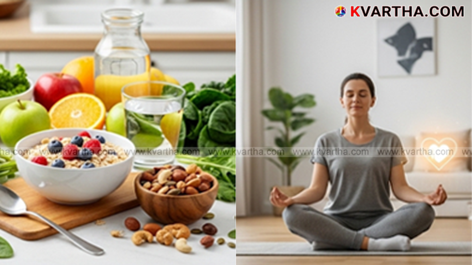 A graphic showing healthy lifestyle choices to manage cholesterol.