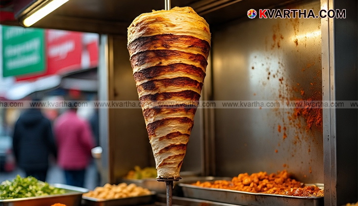 Food Safety officials inspecting a shawarma shop in Malappuram.