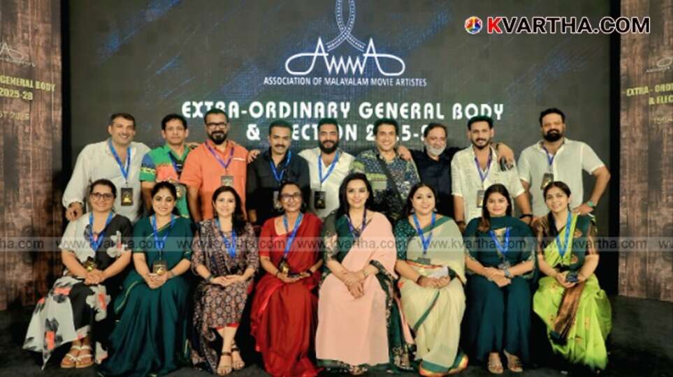 AMMA new leadership Shwetha Menon and Kukku Parameswaran.