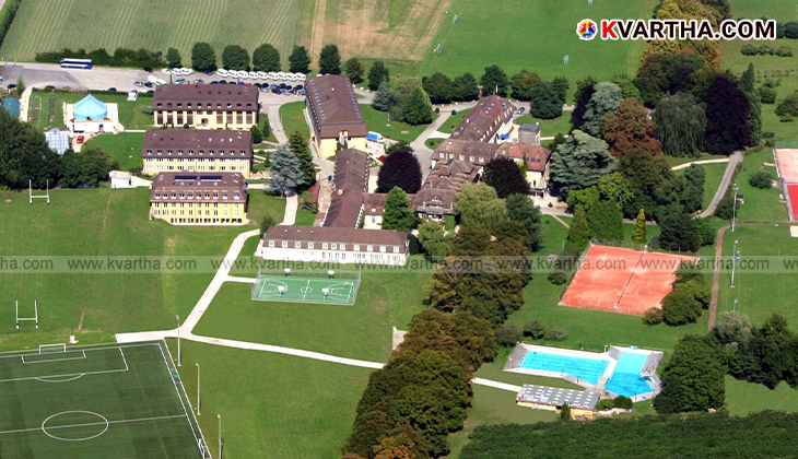 Exterior view of the Institute Le Rosey campus in Switzerland.