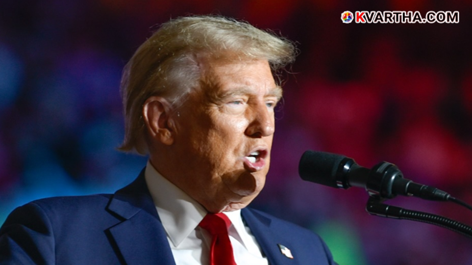  US President Donald Trump delivering a speech about the Iran conflict in April 2026.