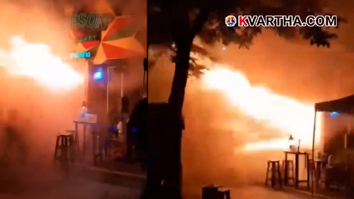  Image of fire department responding to a pub fire in Bangkok