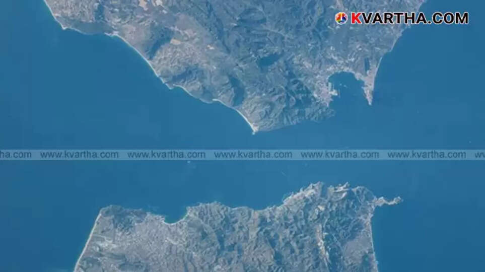 View of the Strait of Gibraltar connecting Europe and Africa