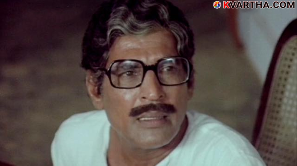 A black and white photo of the late Malayalam actor Balan K. Nair.