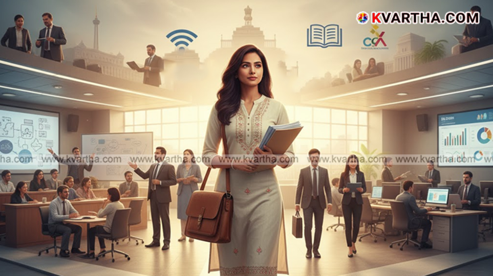 Professional working on a laptop in an office