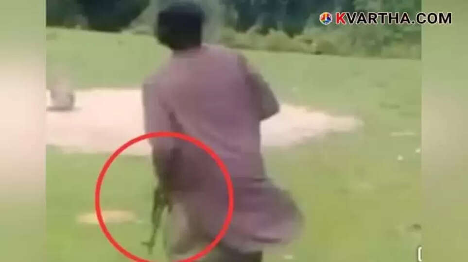 Armed terrorist standing in Pahalgam, believed to be involved in the recent attack on tourists.