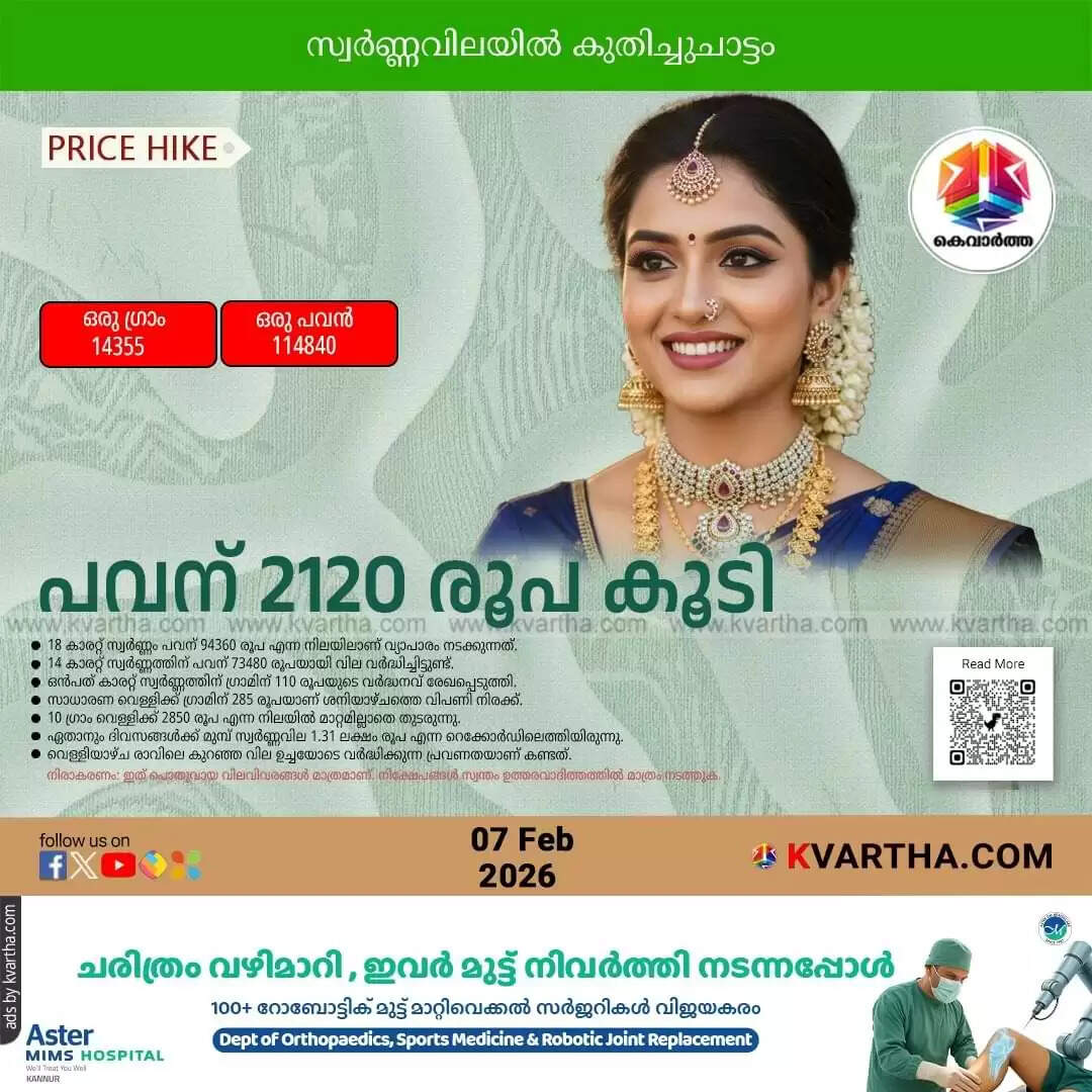 gold price kerala huge hike feb 7 2026