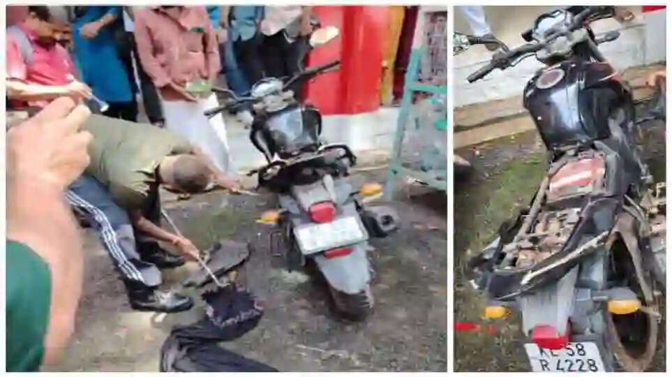 Python found inside a bike seat, Kannur, News, Python, Bike, Forest, Collectorate, Kerala News