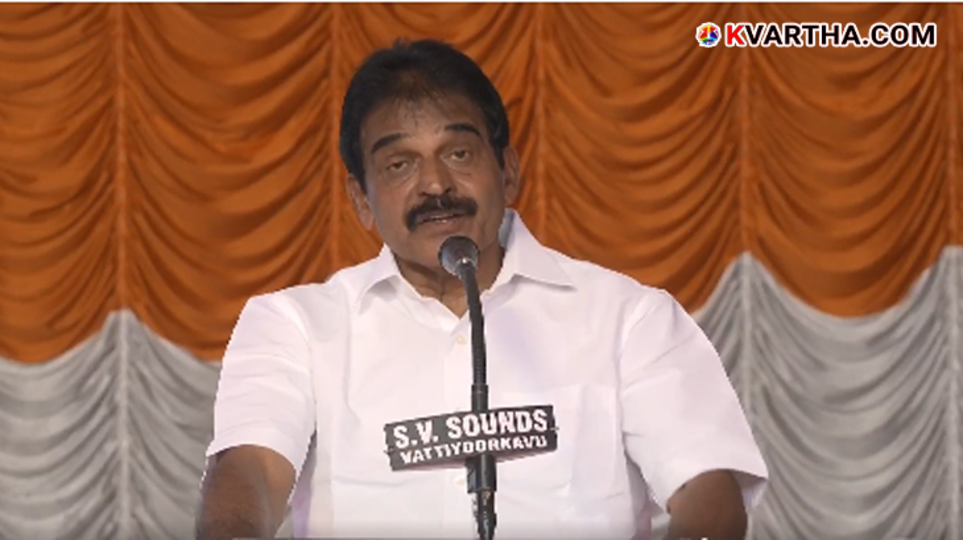 KC Venugopal MP speaking at the Congress rally in Trivandrum