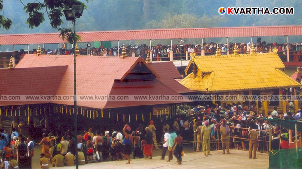 Large crowd of devotees at Sabarimala Sannidhanam for Darshan.