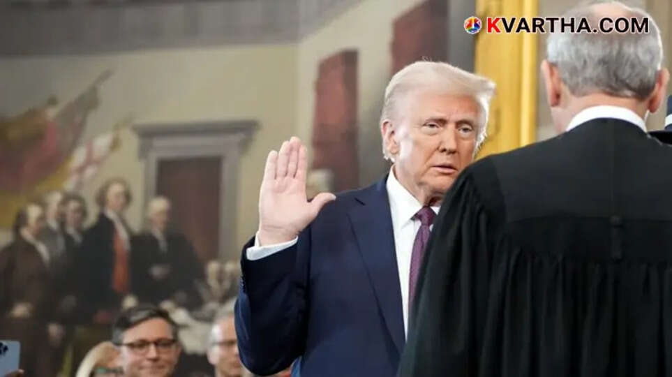 Donald Trump making major presidential announcements.