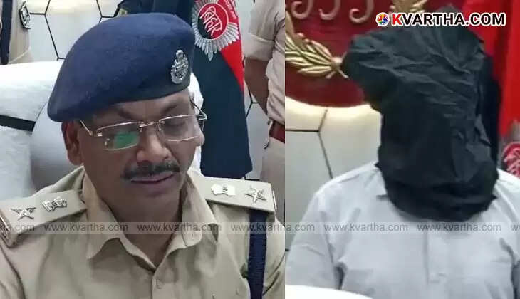 Photo of the arrested criminal Naveen Baneli and the Police Offier.
