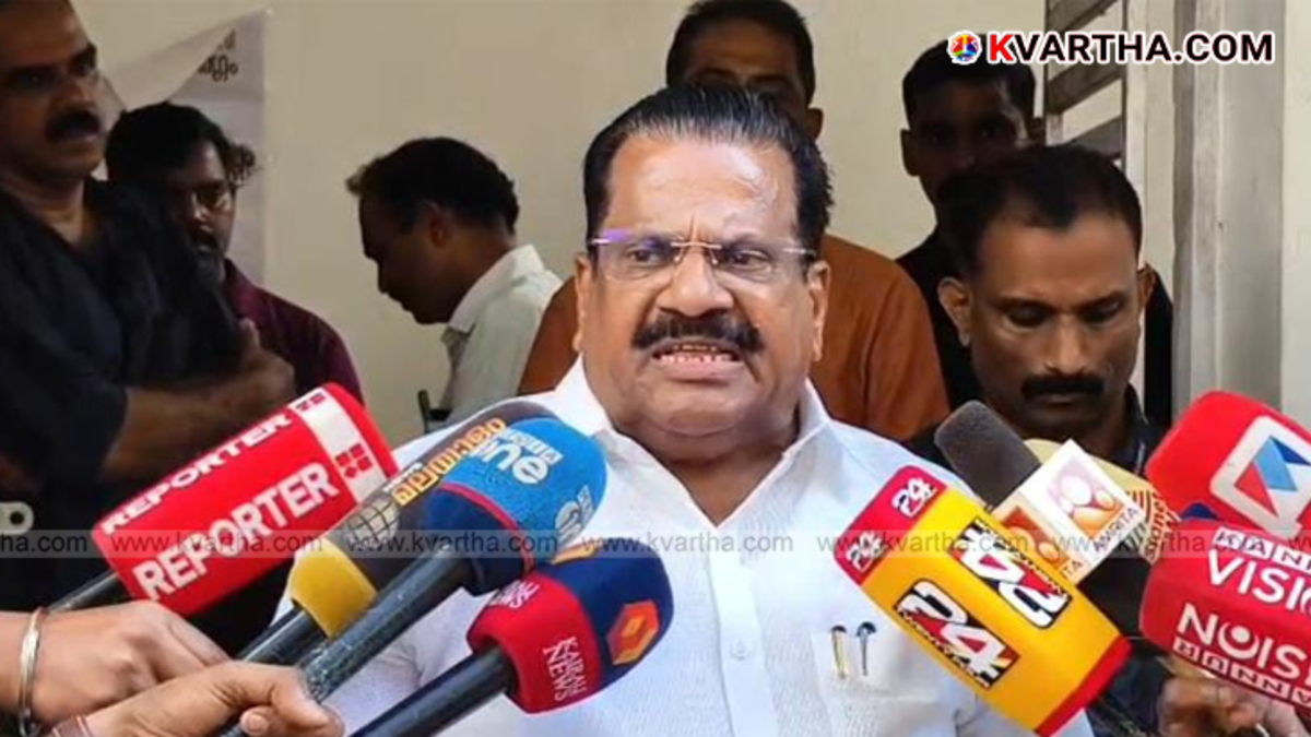  EP Jayarajan speaking to reporters in Kannur