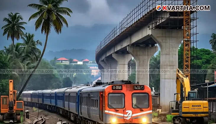 A view of ongoing Road Over Bridge (ROB) construction work at Kottappuram Railway Station yard.