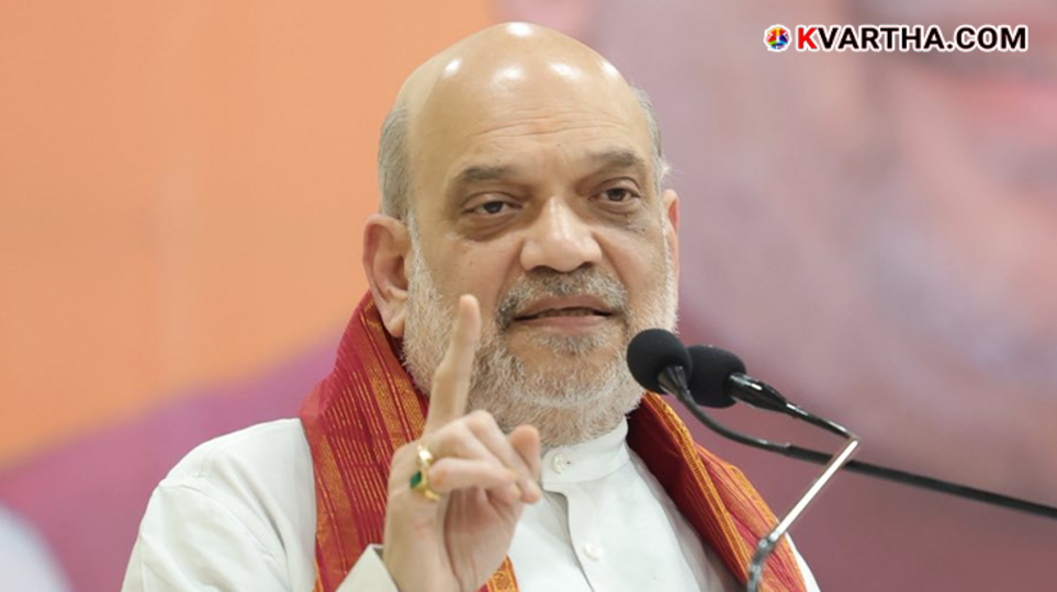 Amit Shah speaking at a public event on population