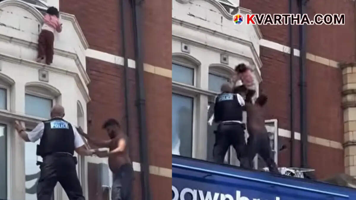 Conceptual image representing the heroic rescue of a toddler falling from a building in London