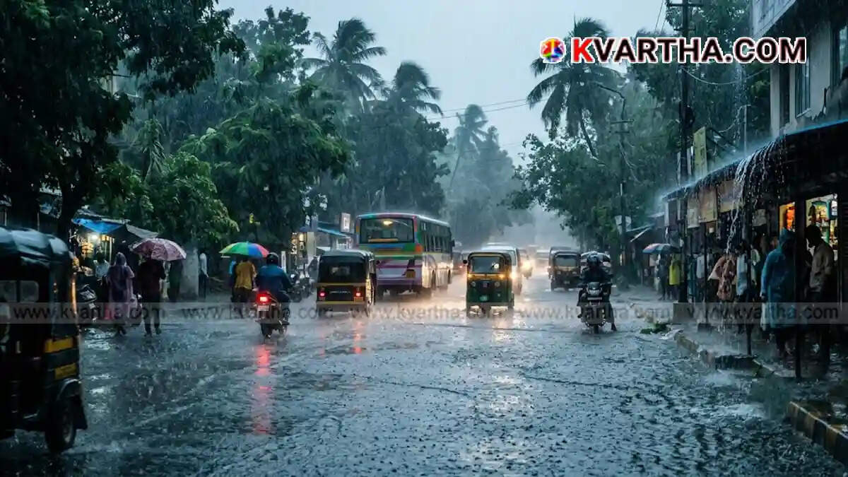 Representational image of heavy rain and weather alerts in Kerala