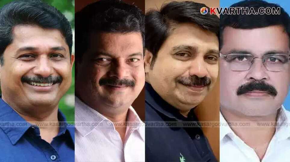 Political leaders speaking to media after casting votes in Nilambur election.