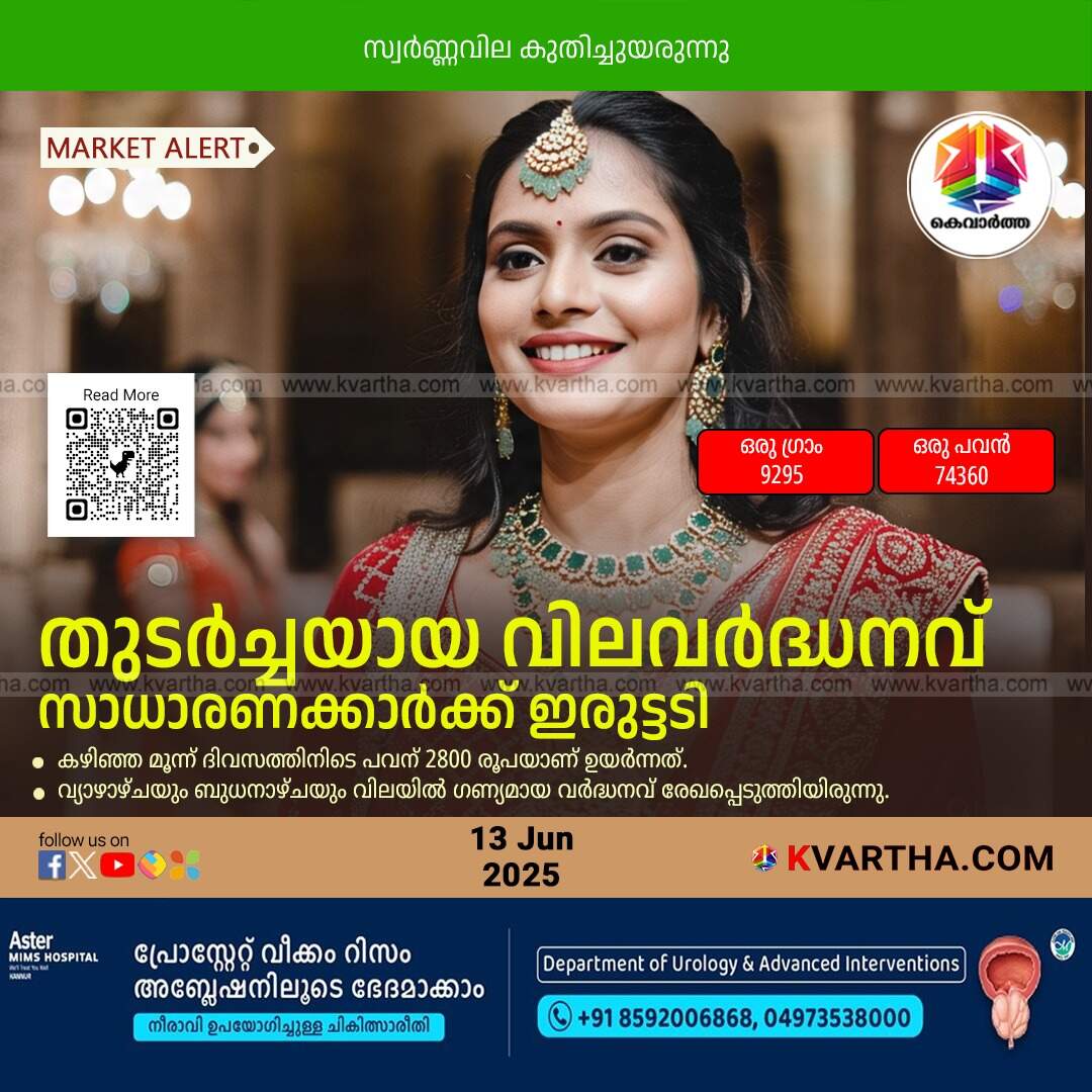 kerala gold price surge june 13