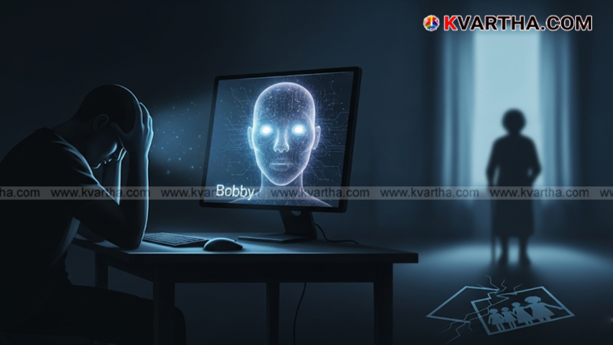 AI chatbot interface on a screen, representing the story's theme.