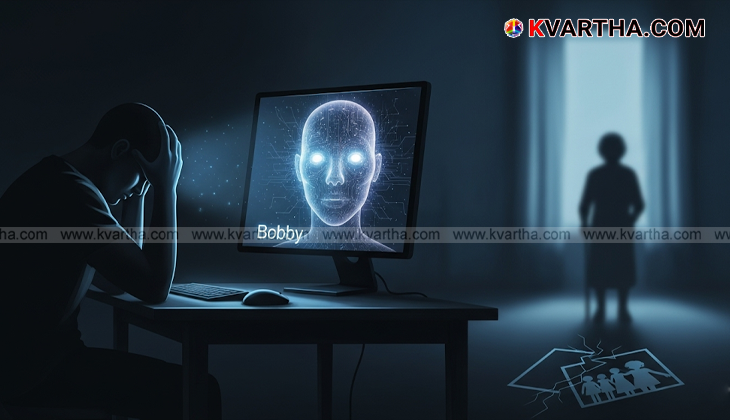 AI chatbot interface on a screen, representing the story's theme.