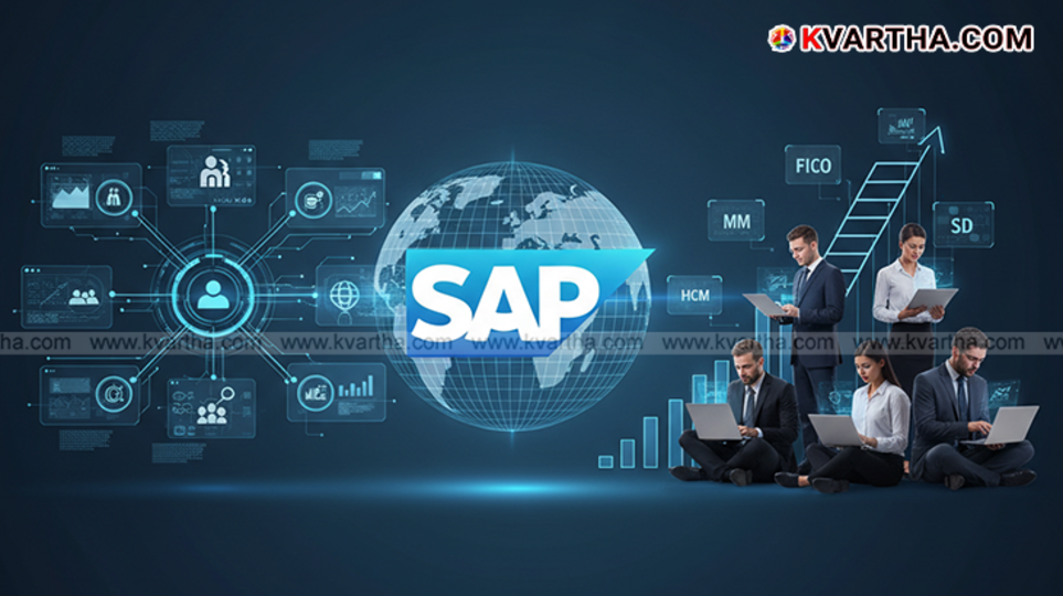 SAP ERP software dashboard showing business data