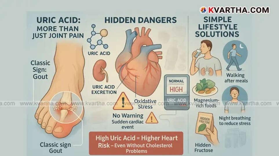 Sudden Heart Attack: Is Uric Acid the Villain? Simple Ways to Control It