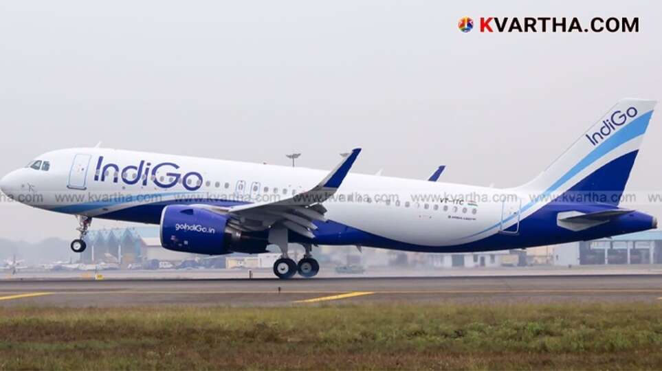 An Indigo Airlines flight landing at Thiruvananthapuram airport.