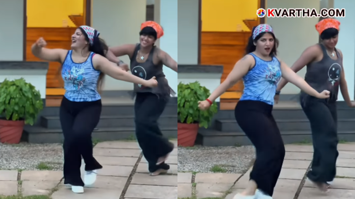 Actresses Aswathy S Nair and Soumya dancing in a viral video.