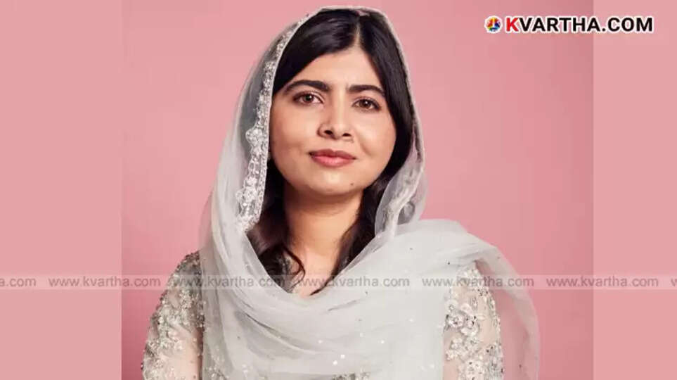 Malala Yousafzai speaking at an event for girls' education