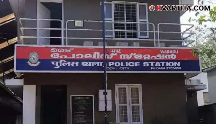 Maradu police station representing police raid at a hotel.