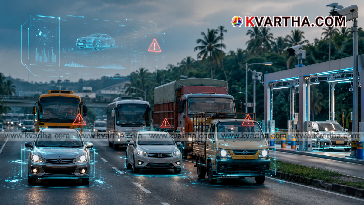 Kerala MVD vehicle checking scene.