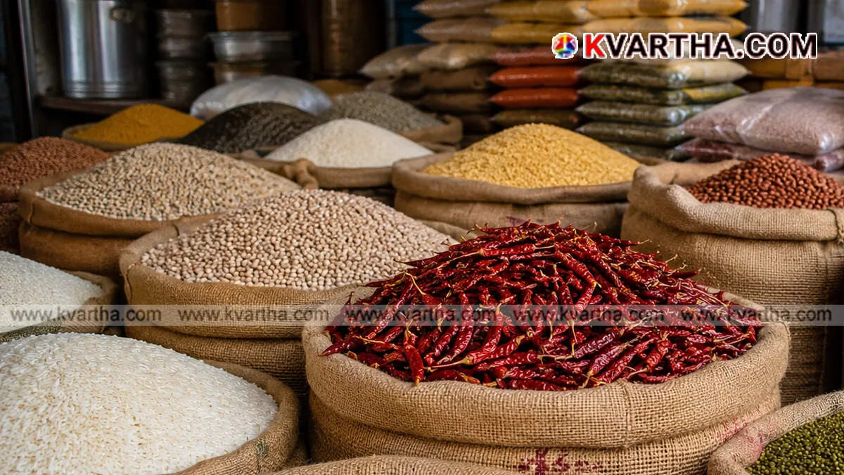Conceptual image showing grocery and rice items in Kerala market&nbsp;