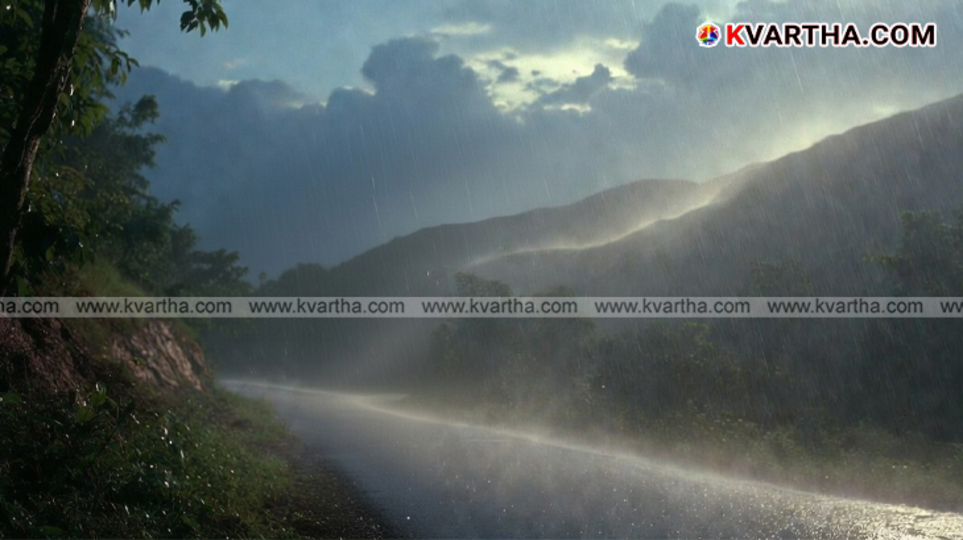 Rain clouds over the Western Ghats mountains in Kerala.