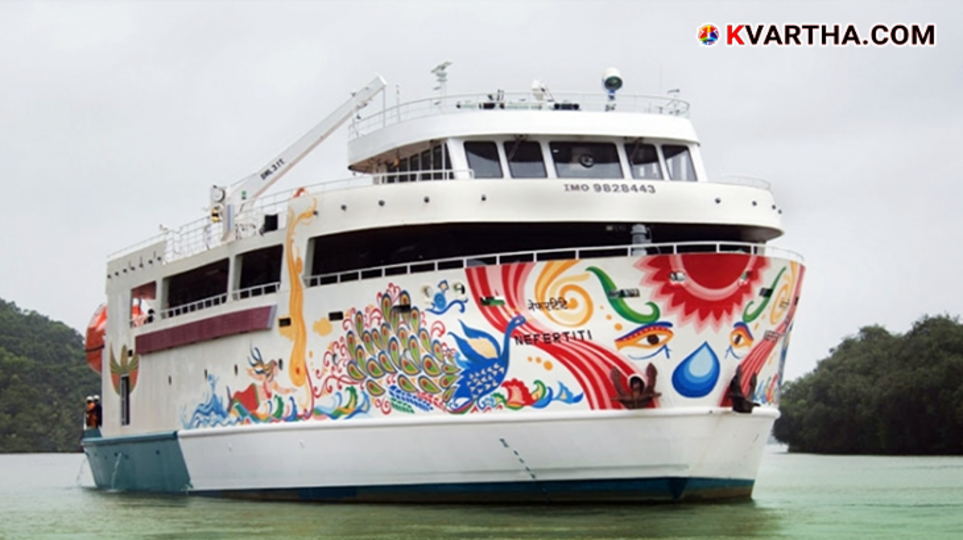  Nefertiti luxury cruise ship in the sea.